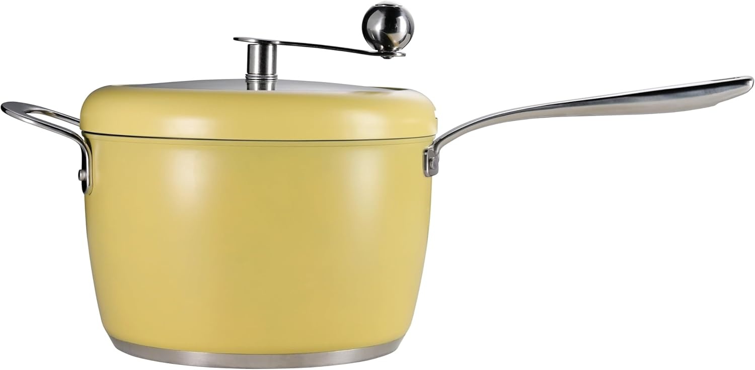 image:imageTramontina Golden Pop Popcorn Maker 55Quart Stainless Steel Stovetop Popcorn Popper Compatible with All Stovetops YellowYellow
