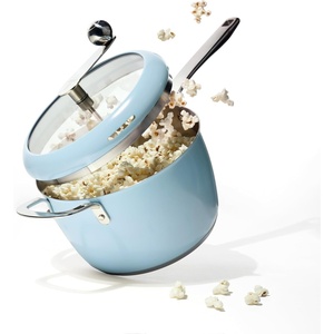 image:imageTramontina Golden Pop Popcorn Maker 55Quart Stainless Steel Stovetop Popcorn Popper Compatible with All Stovetops YellowBlue