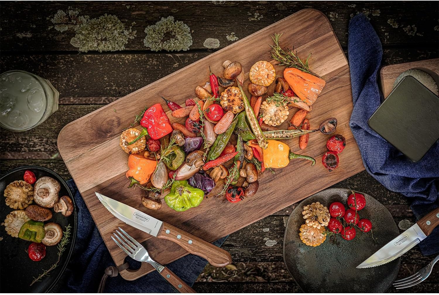 image:imageTramontina 5 Jumbo Steak Knives Set of 4 Sharp Knife with Wooden Handle Camping Kitchen Rustic 22399079