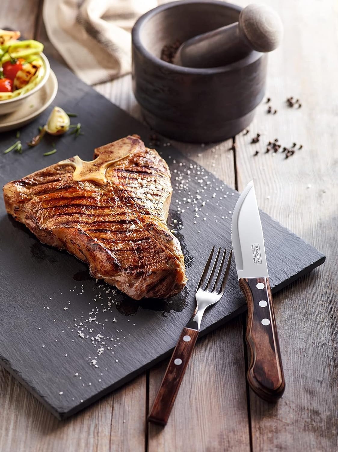image:imageTramontina Churrasco 5 inch Jumbo Steak Knife Set4 Piece Brown