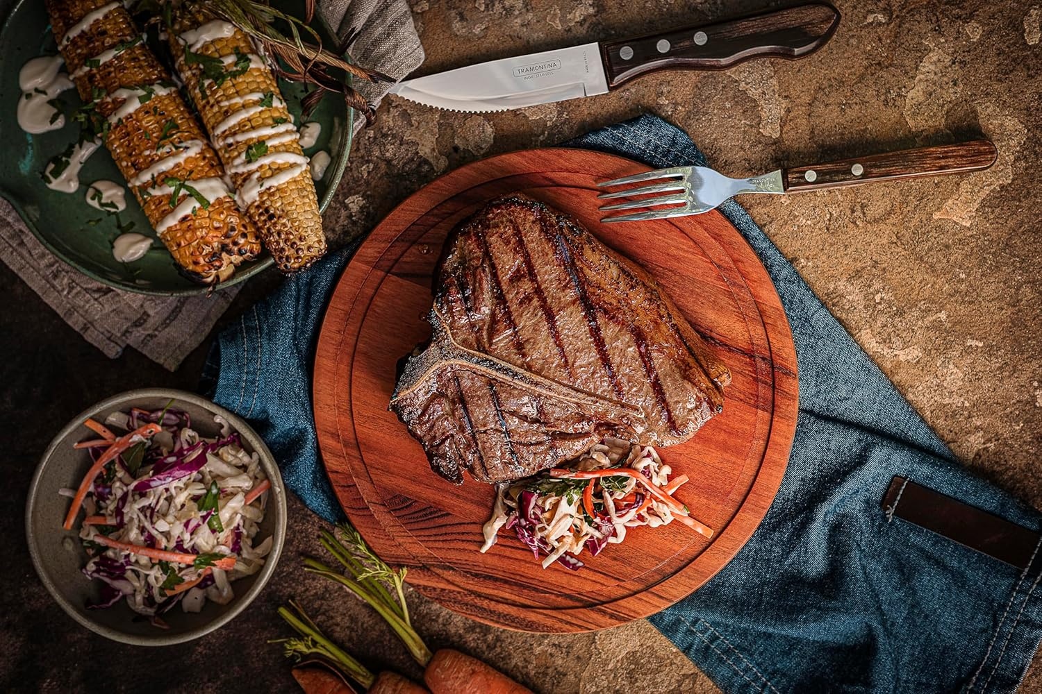 image:imageTramontina Churrasco 5 inch Jumbo Steak Knife Set4 Piece Brown