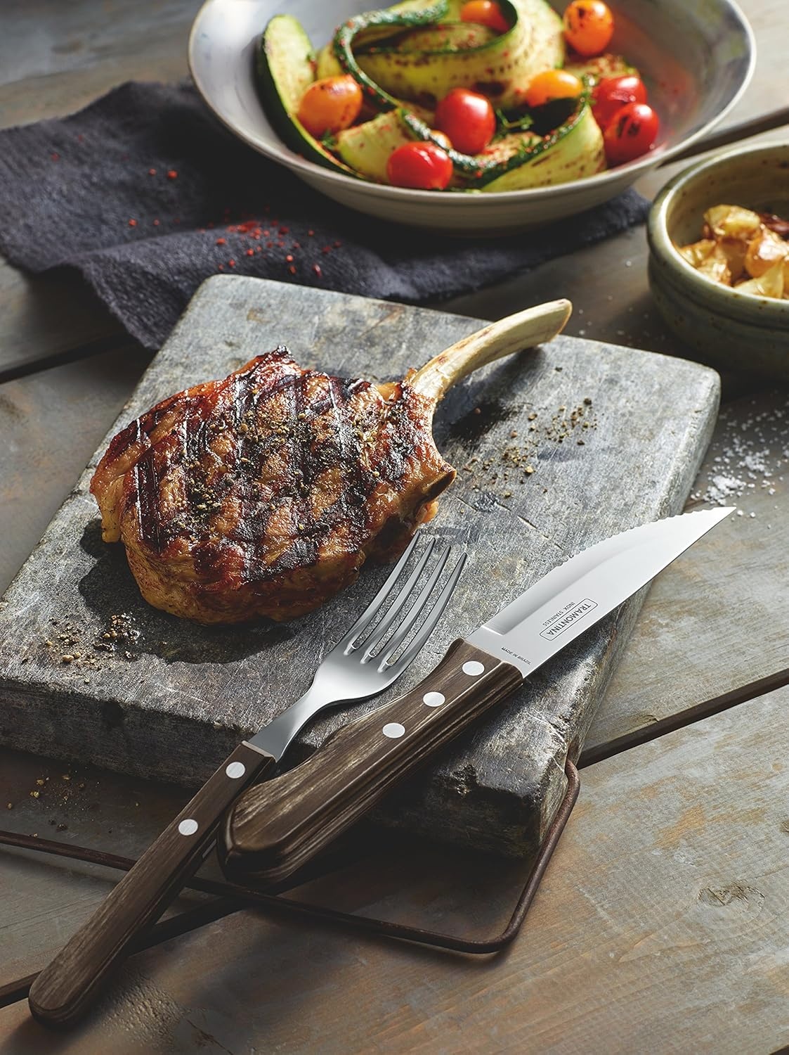 image:imageTramontina Churrasco 5 inch Jumbo Steak Knife Set4 Piece Brown