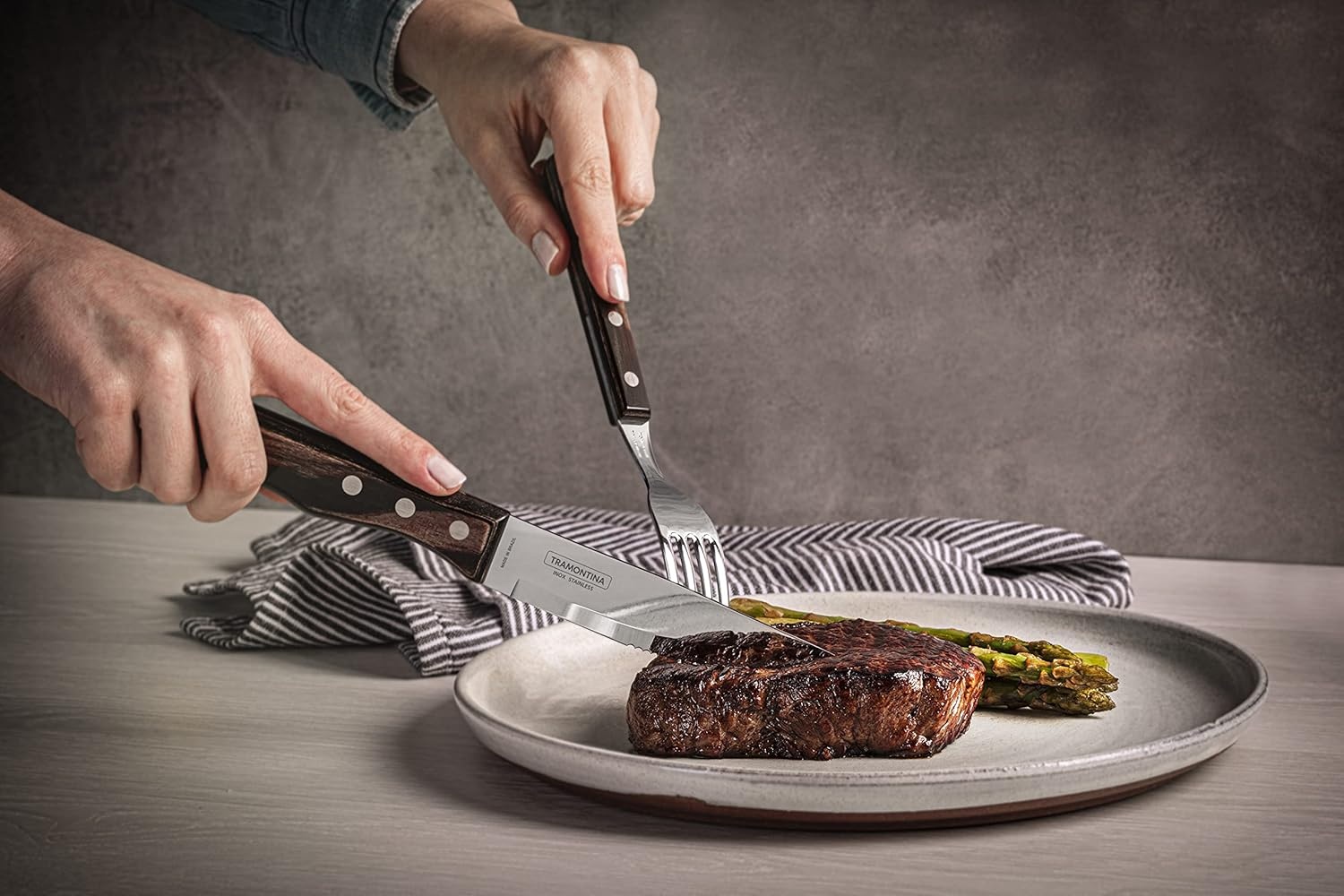 image:imageTramontina Churrasco 5 inch Jumbo Steak Knife Set4 Piece Brown