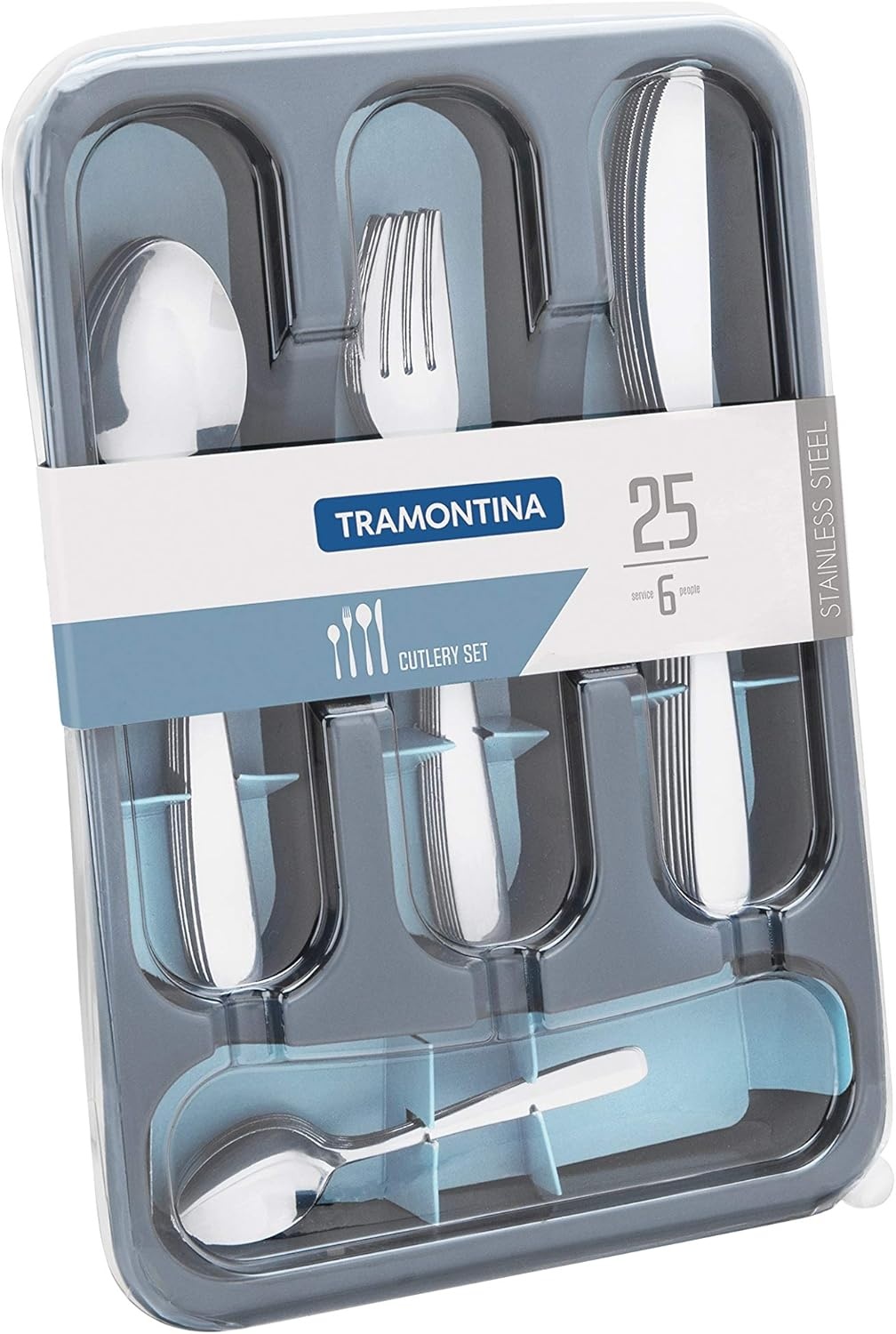 image:imageTramontina Cutlery Set with Steak Knives 12 Piece Sharp Knife and Fork Set with Wooden Handles Camping Kitchen Rustic Dishwasher Safe 29899199Stainless Steel
