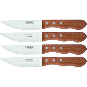 image:imageTramontina 5 Jumbo Steak Knives Set of 4 Sharp Knife with Wooden Handle Camping Kitchen Rustic 22399079
