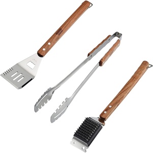 image:imageTramontina Churrasco 185 inch Carving Fork Stainless Steel Meat Forks for BBQ Grilling Roasting etc2 PK Utensils Set Spatula  Meat Tongs