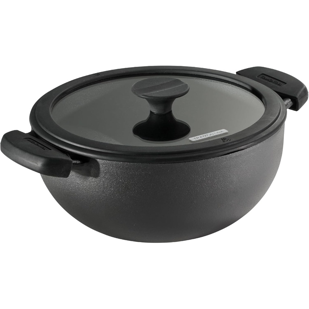 image:imageTramontina Utsava 39Quart PreSeasoned Cast Iron Kadai with Lid Kadhai Pot for Indian Cooking39Quart