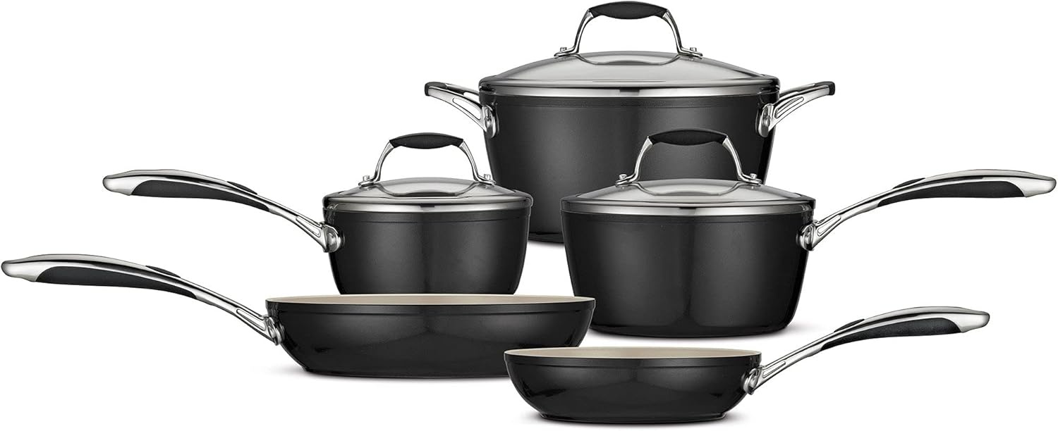 image:imageTramontina Ceramica Deluxe 5Quart Dutch Oven Pot with Lid Ceramic Non Stick OvenSafe Metallic BlackCookware Set