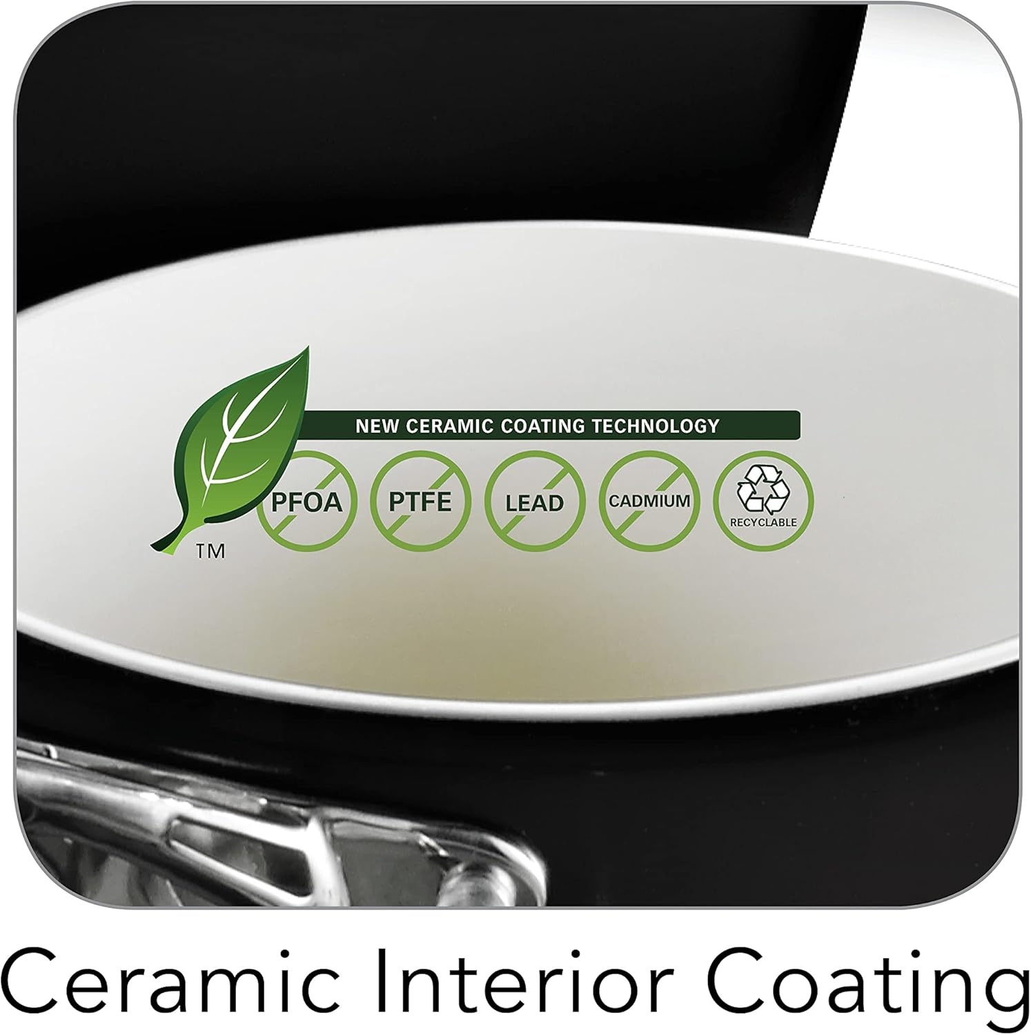 image:imageTramontina Ceramica Deluxe 5Quart Dutch Oven Pot with Lid Ceramic Non Stick OvenSafe Metallic BlackCookware Set