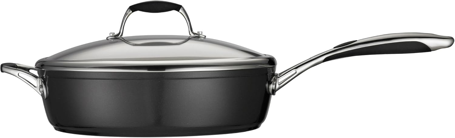 image:imageTramontina Ceramica Deluxe 5Quart Dutch Oven Pot with Lid Ceramic Non Stick OvenSafe Metallic BlackDeep Skillet