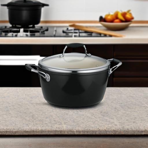 image:imageTramontina Ceramica Deluxe 5Quart Dutch Oven Pot with Lid Ceramic Non Stick OvenSafe Metallic BlackDutch Oven