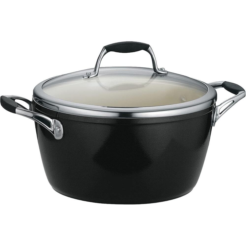 image:imageTramontina Ceramica Deluxe 5Quart Dutch Oven Pot with Lid Ceramic Non Stick OvenSafe Metallic BlackDutch Oven