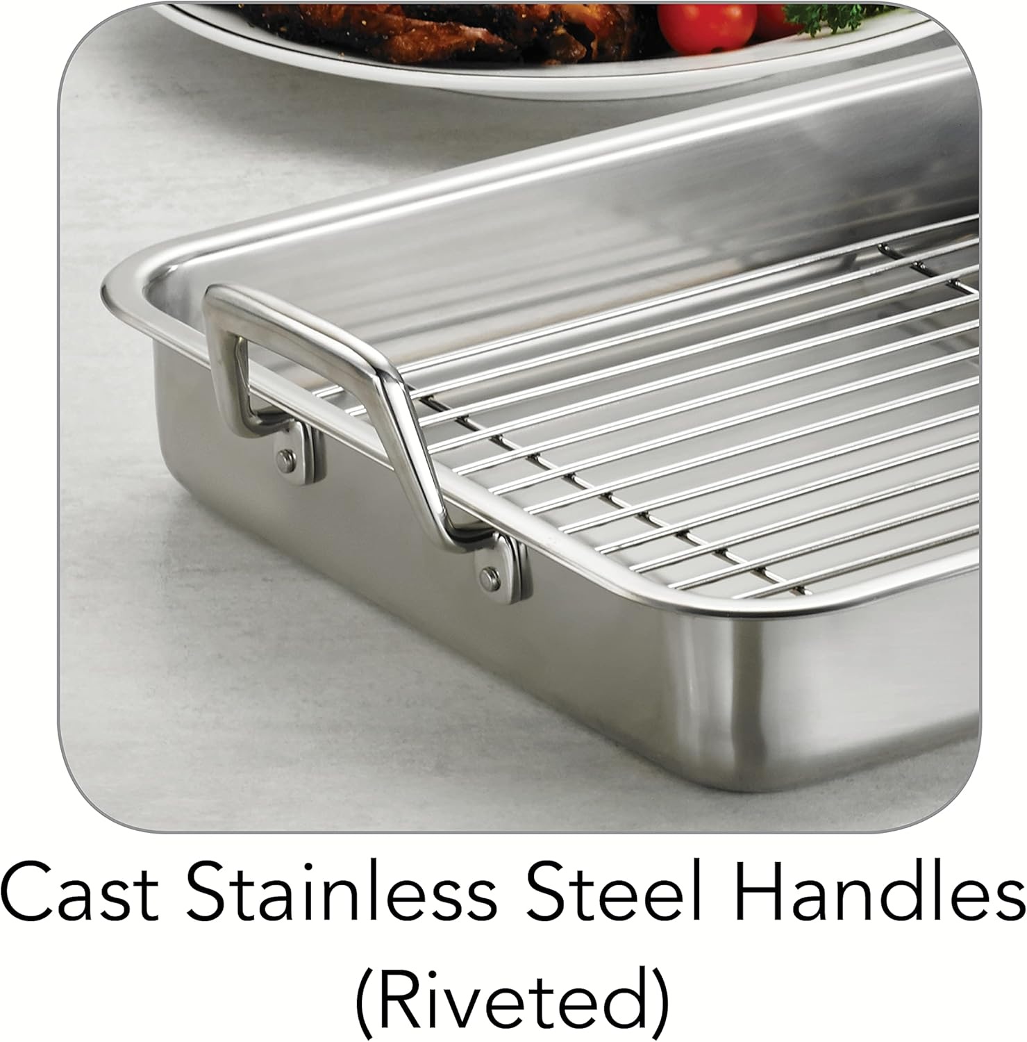 image:imageTramontina 135Inch Stainless Steel Roasting Pan with Rack Turkey Roaster for Oven Dishwasher Safe Made in Brazil135Inch