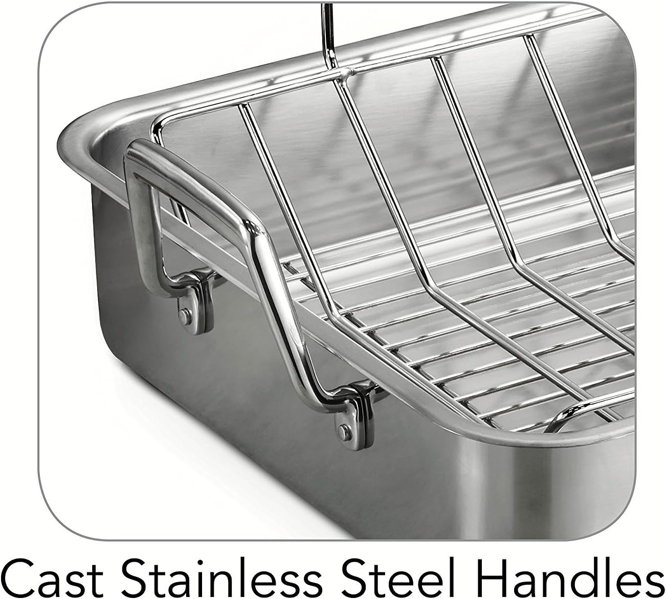 image:imageTramontina 135Inch Stainless Steel Roasting Pan with Rack Turkey Roaster for Oven Dishwasher Safe Made in Brazil165Inch