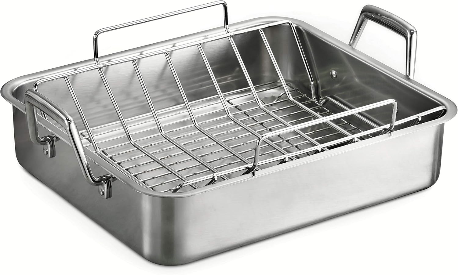 image:imageTramontina 135Inch Stainless Steel Roasting Pan with Rack Turkey Roaster for Oven Dishwasher Safe Made in Brazil165Inch
