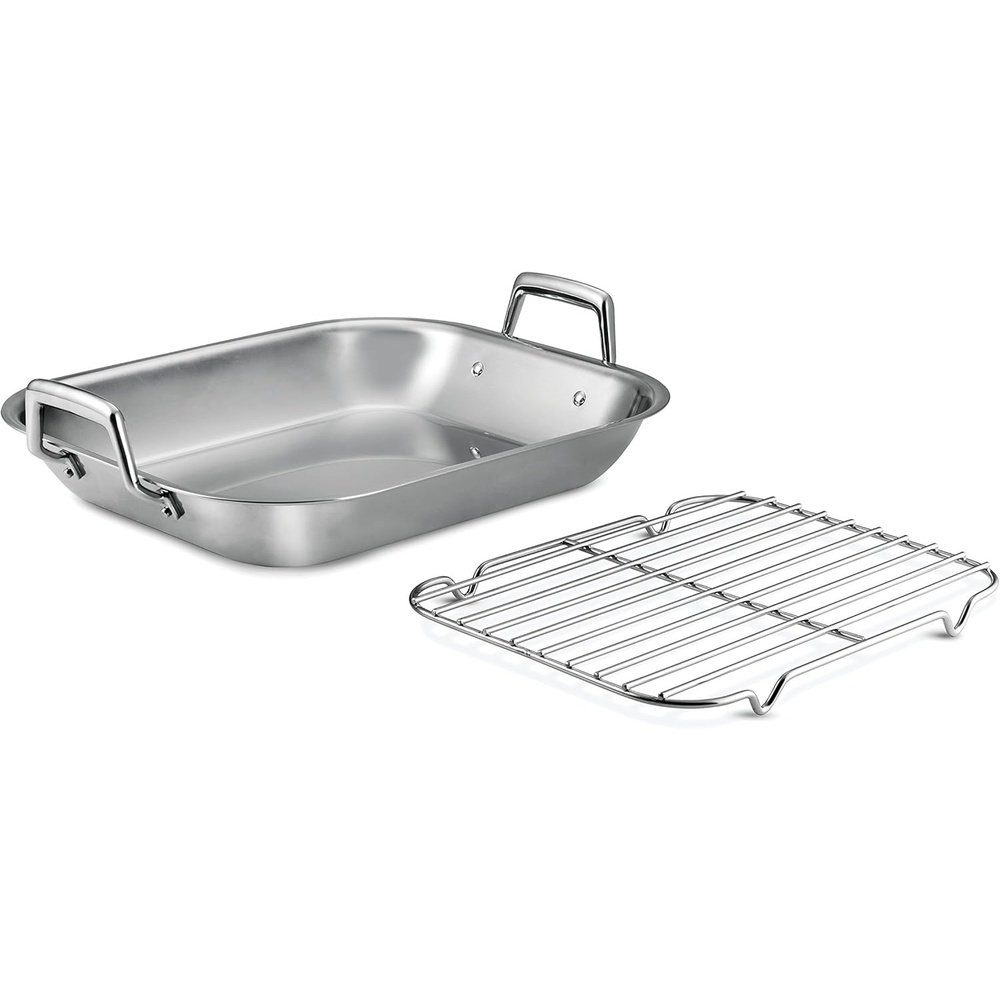 image:imageTramontina 135Inch Stainless Steel Roasting Pan with Rack Turkey Roaster for Oven Dishwasher Safe Made in Brazil1675Inch