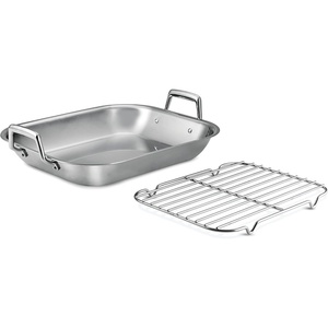 image:imageTramontina 135Inch Stainless Steel Roasting Pan with Rack Turkey Roaster for Oven Dishwasher Safe Made in Brazil1675Inch