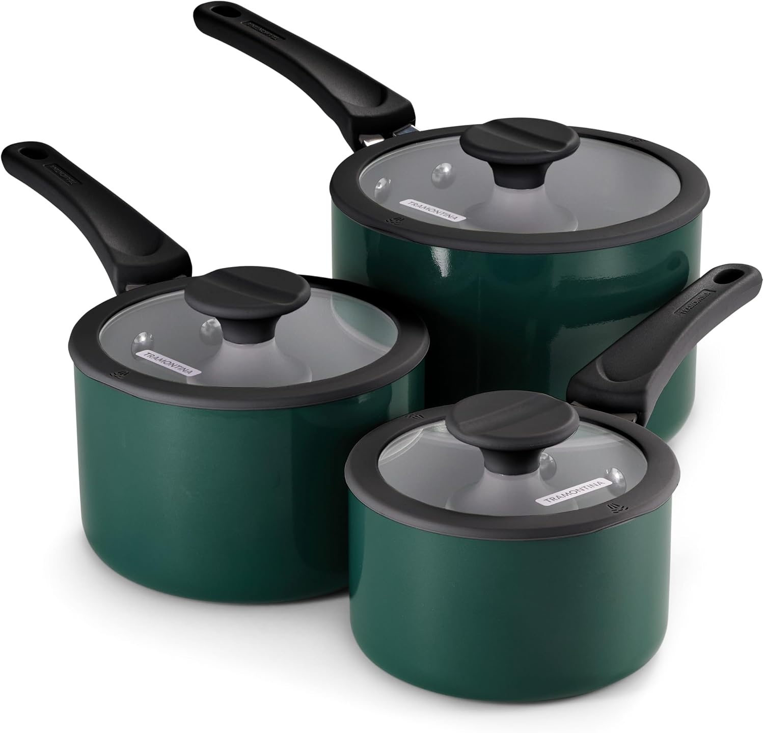 image:imageTramontina Aluminum Non Stick 11Piece Nesting Pots and Pans Set with Lids Naval Kitchen Nonstick Cookware Set Dishwasher and Oven SafeTeal Ceramic